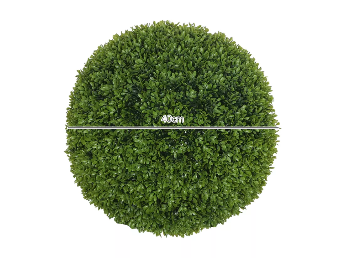 Lot de 2 buis artificiels topiaires artificielles en forme de boule Ø 40 cm PE vert