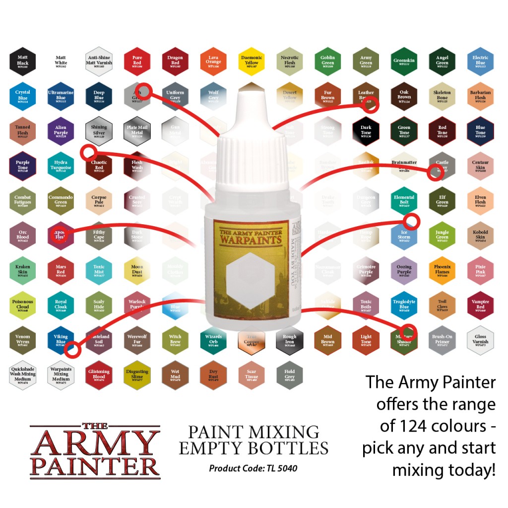 Army Painter - Flacons vides pour mélange de peinture