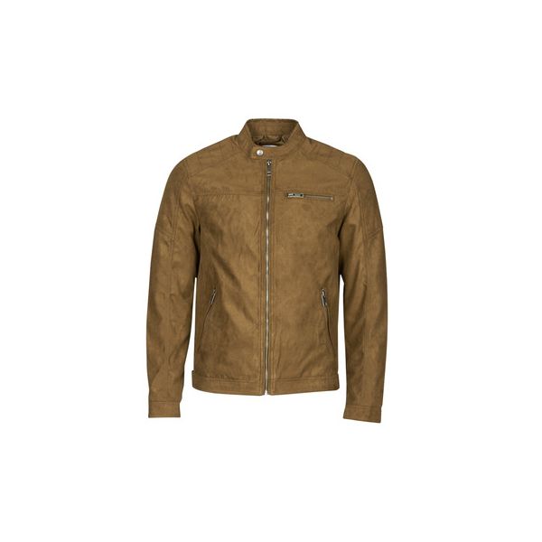Jack & Jones Casaco de Couro Jjerocky Castanho M - 12147218-COGNAC-NOOS-M
