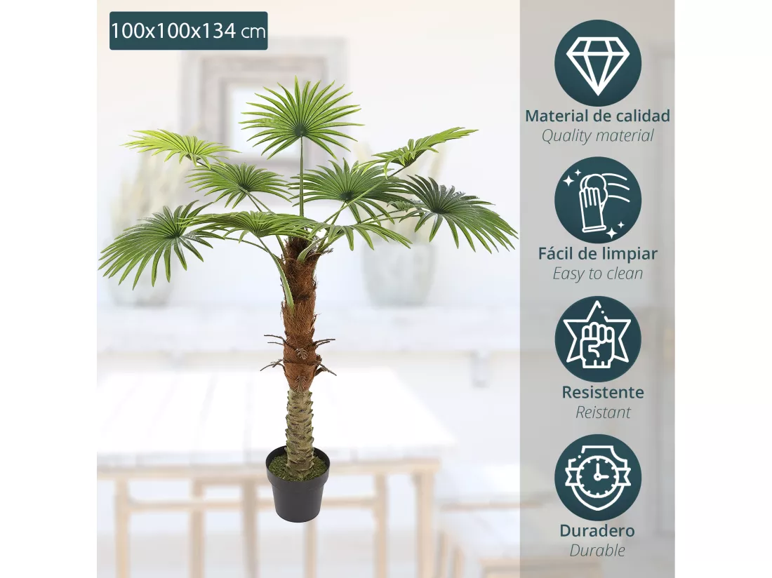 Tronc végétal décoratif de palmier l.100 x p.100 x h 134