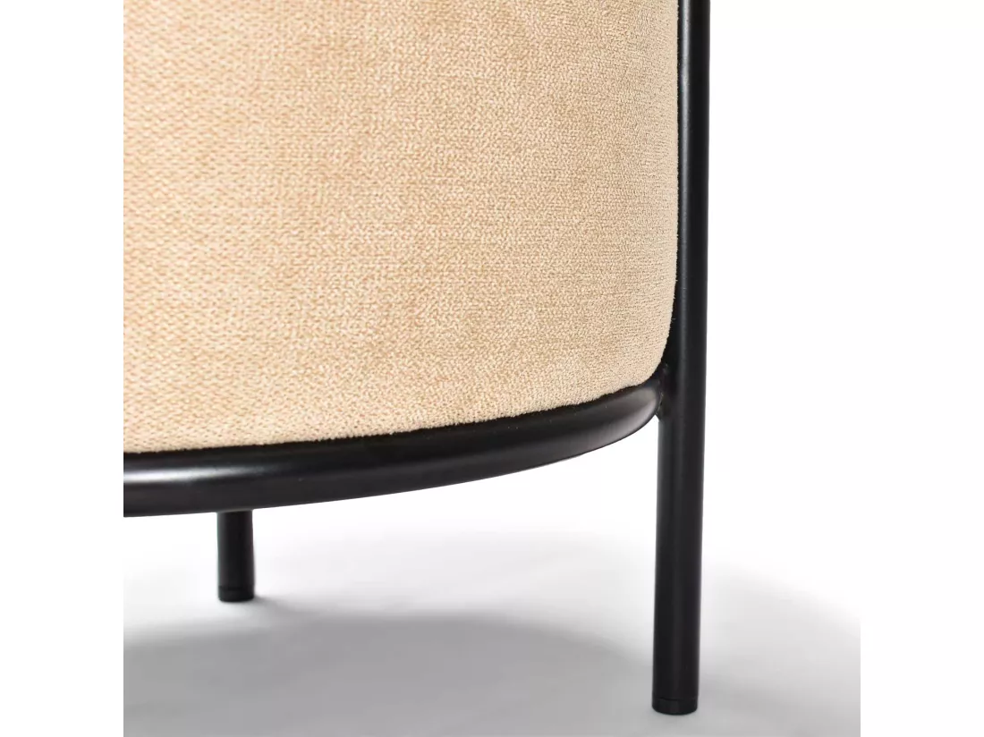 BONN LINEN - Pouf piccolo tondo in tessuto