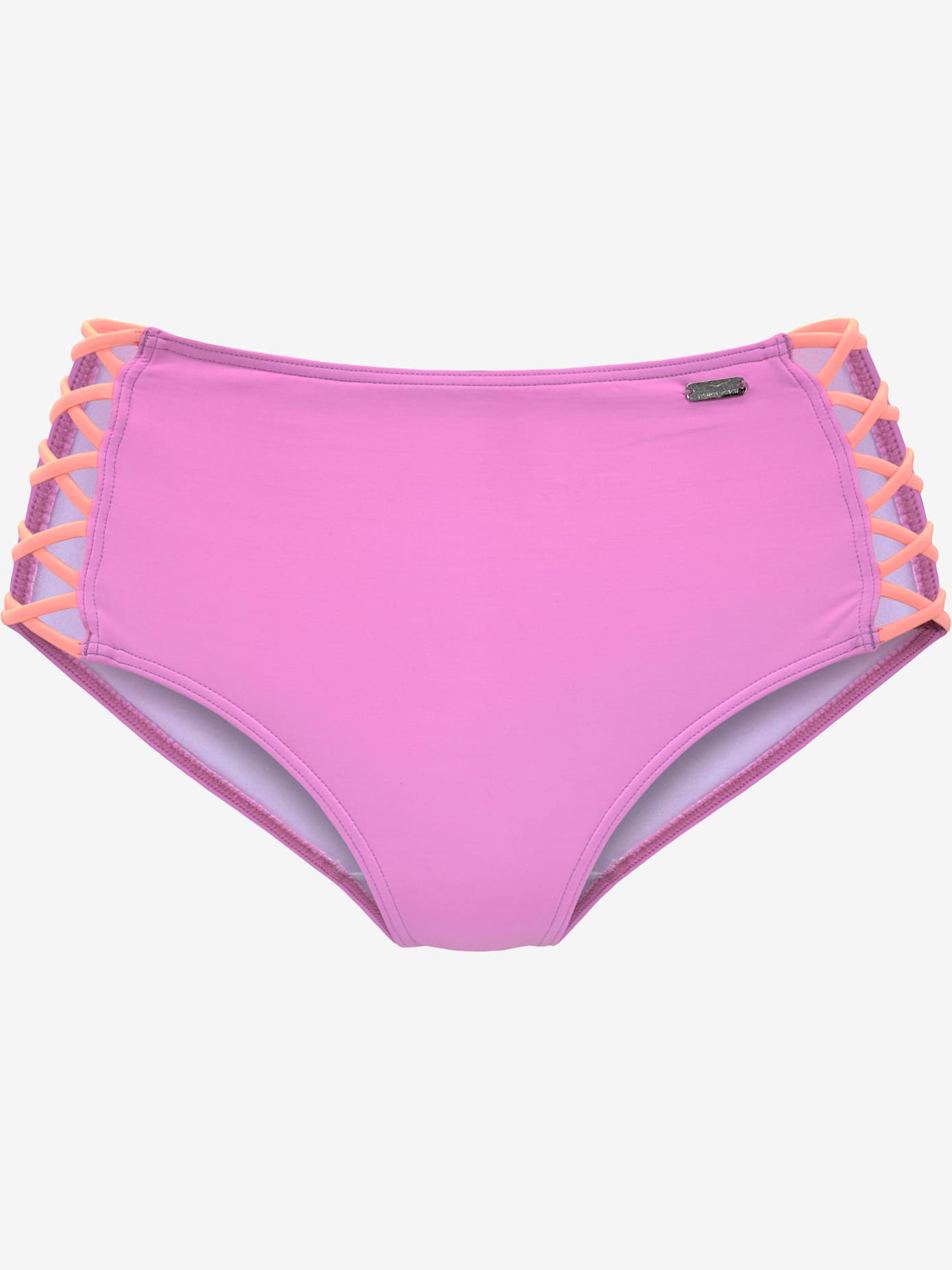 Bas de maillot de bain taille haute design contrasté