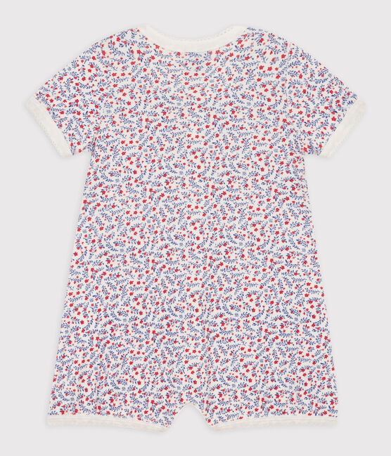 Combinaison courte fleurs en coton bébé
