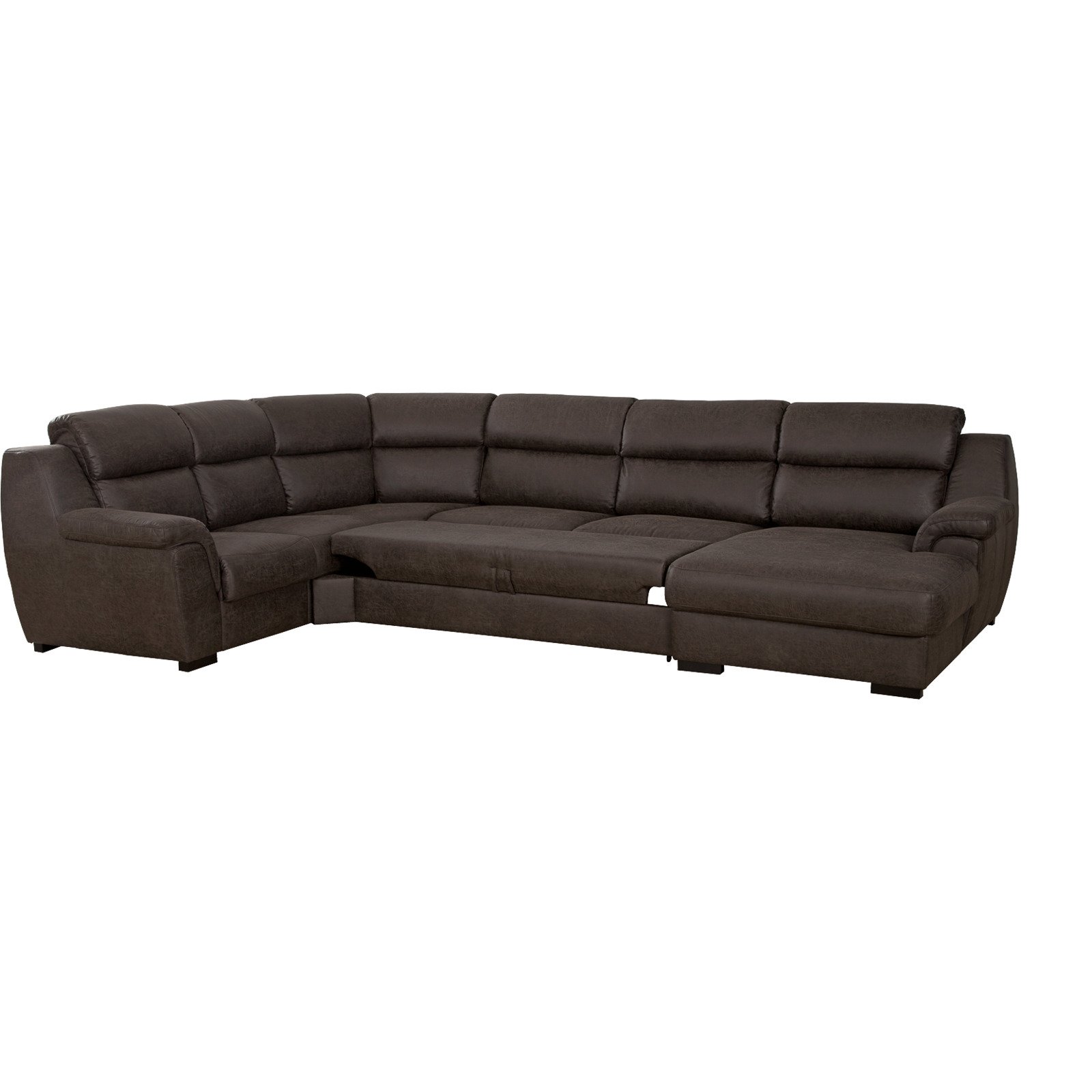 Ecksofa Danny, Microfaser anthrazit, Ottomane rechts, Bettfunktion