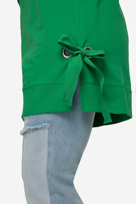 Sweater, Zierösen mit Bindeband, Rundhals, Langarm