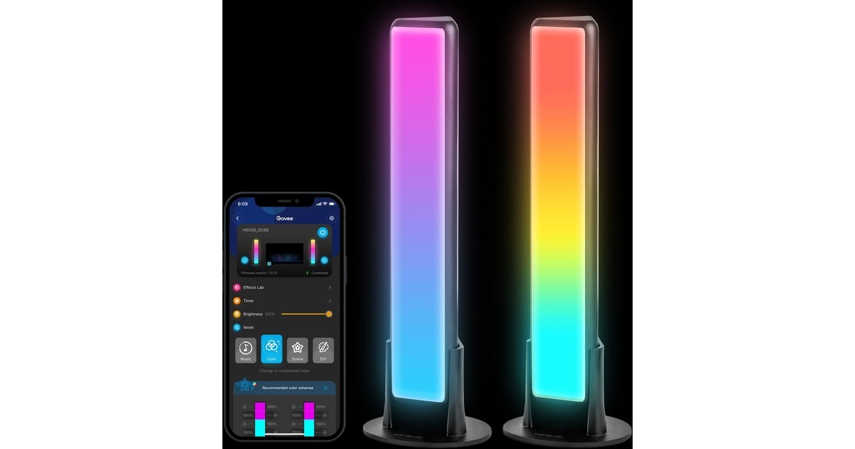 GoveeH6056 RGBICWW WiFi + Bluetooth Flow Plus Lichtbalken sfeerverlichting  (voor displays tot 45 inch)