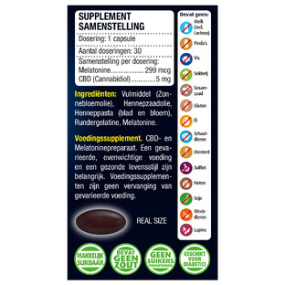 Lucovitaal Melatonine CBD 5 Mg Capsules 30CP