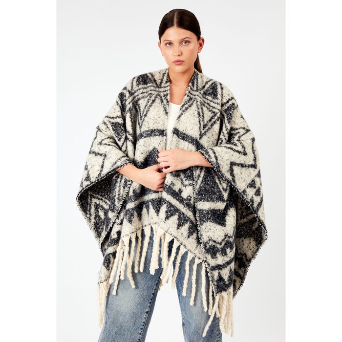 Veritas-Poncho ikat franjes