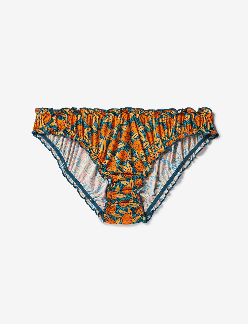 Culotte fantaisie - orangeade bleu canard