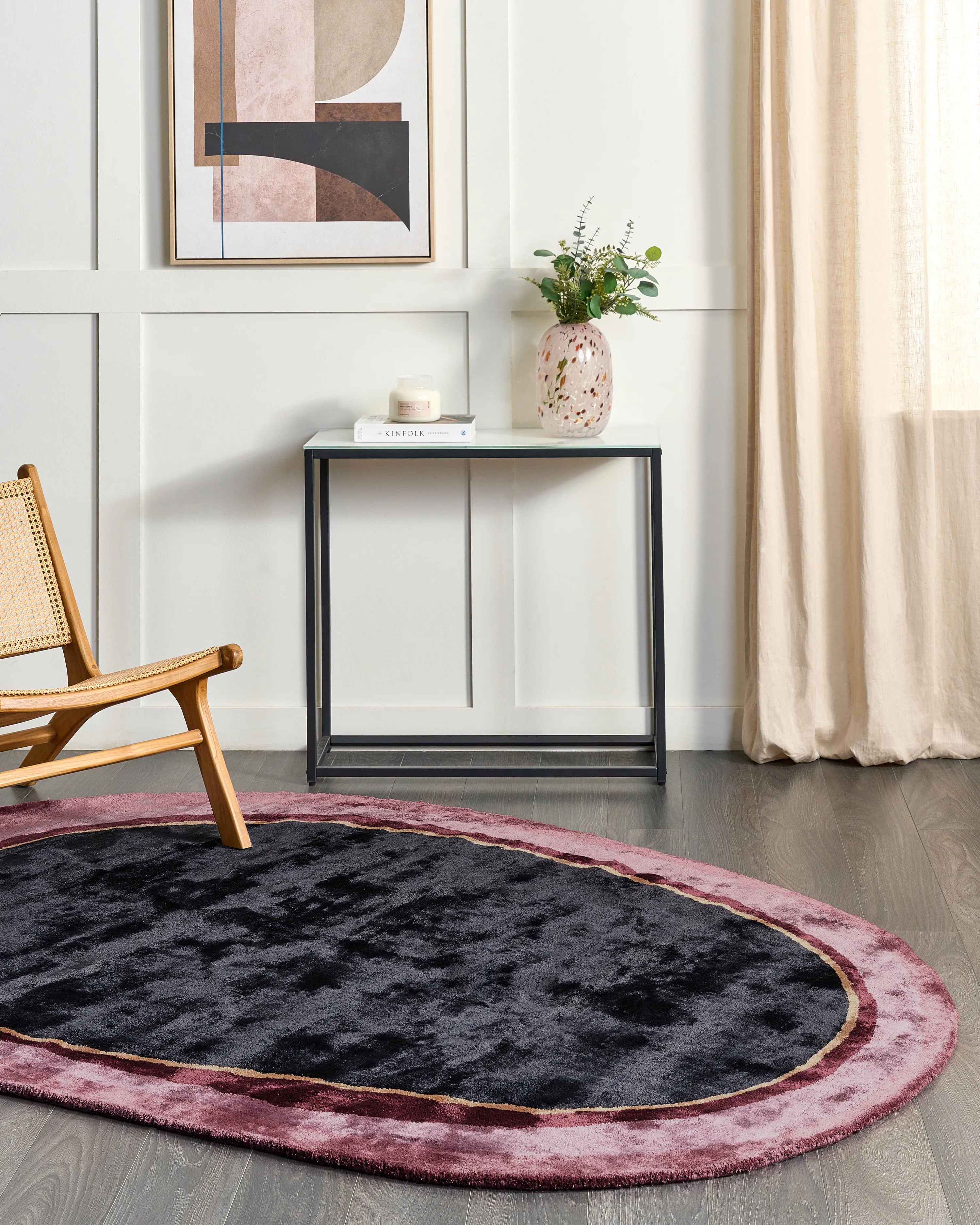 Vloerkleed PITHORO Zwart 160 x 230 cm Viscose