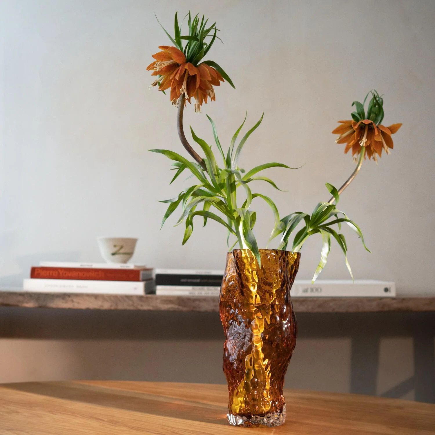 Hein Studio  Ostrea Rock Glass vase - Amber