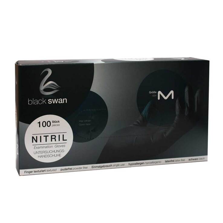 Nitril Handschuhe puderfrei Größe M schwarz, 100 St