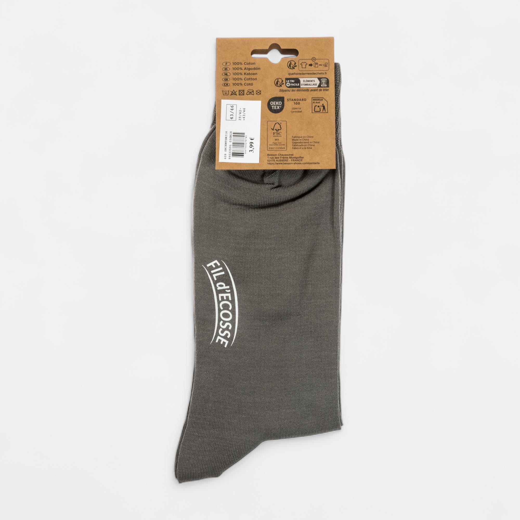 Chaussettes Homme gris