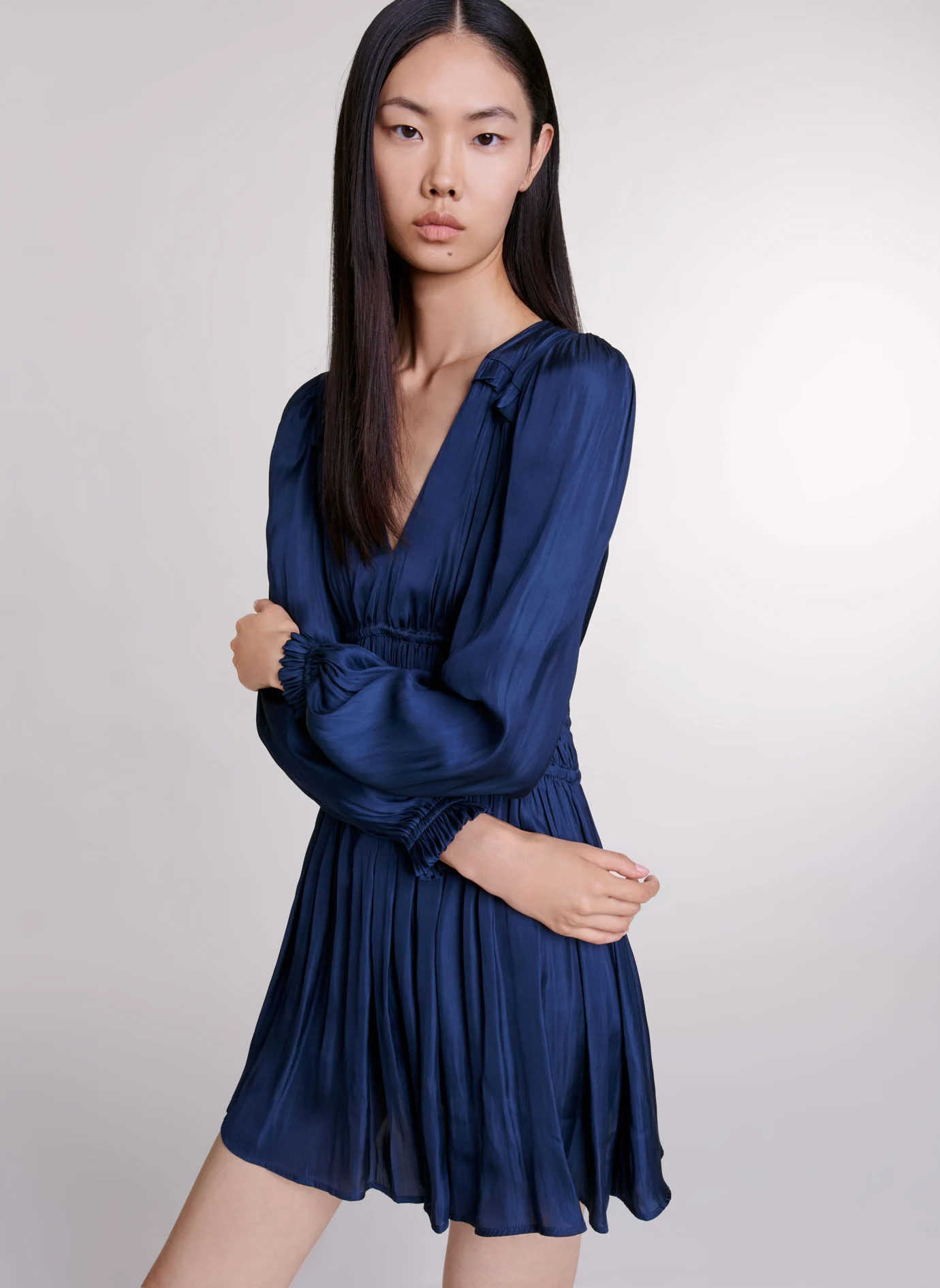 Robe courte taille cintrée | Bleu