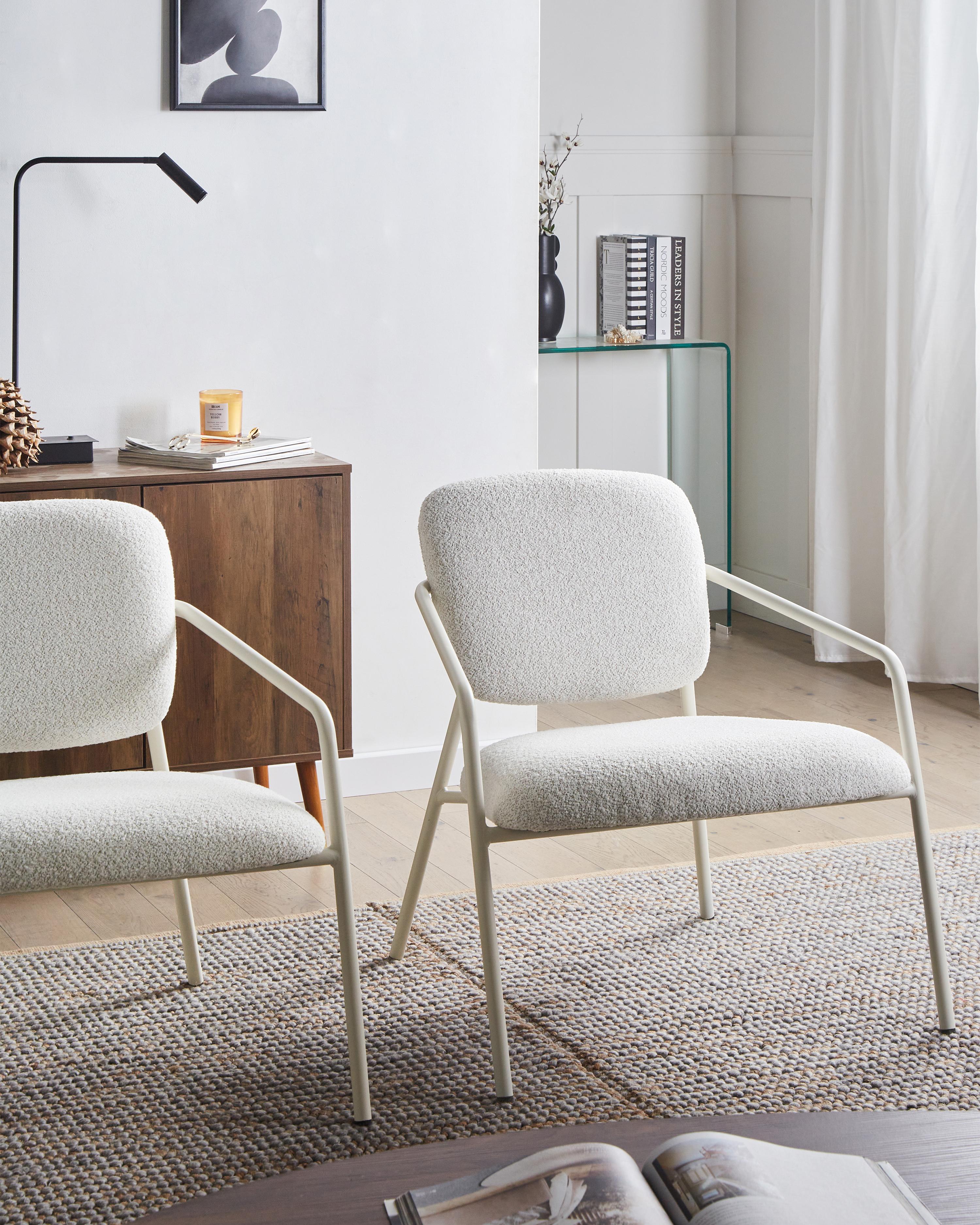 Set van 2 fauteuils LOA Stof Gebroken wit