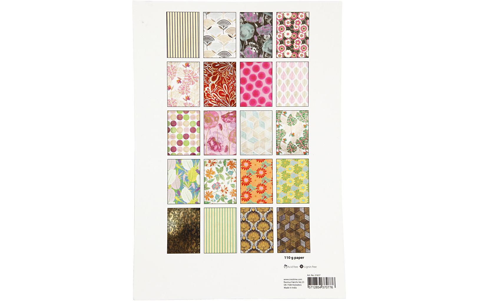Büttenpapier A4 20 Blatt, MehrfarbigBastelpapier 110 g