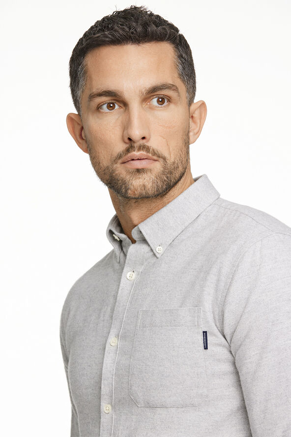 Lindbergh Brushed twill shirt L/S Grå