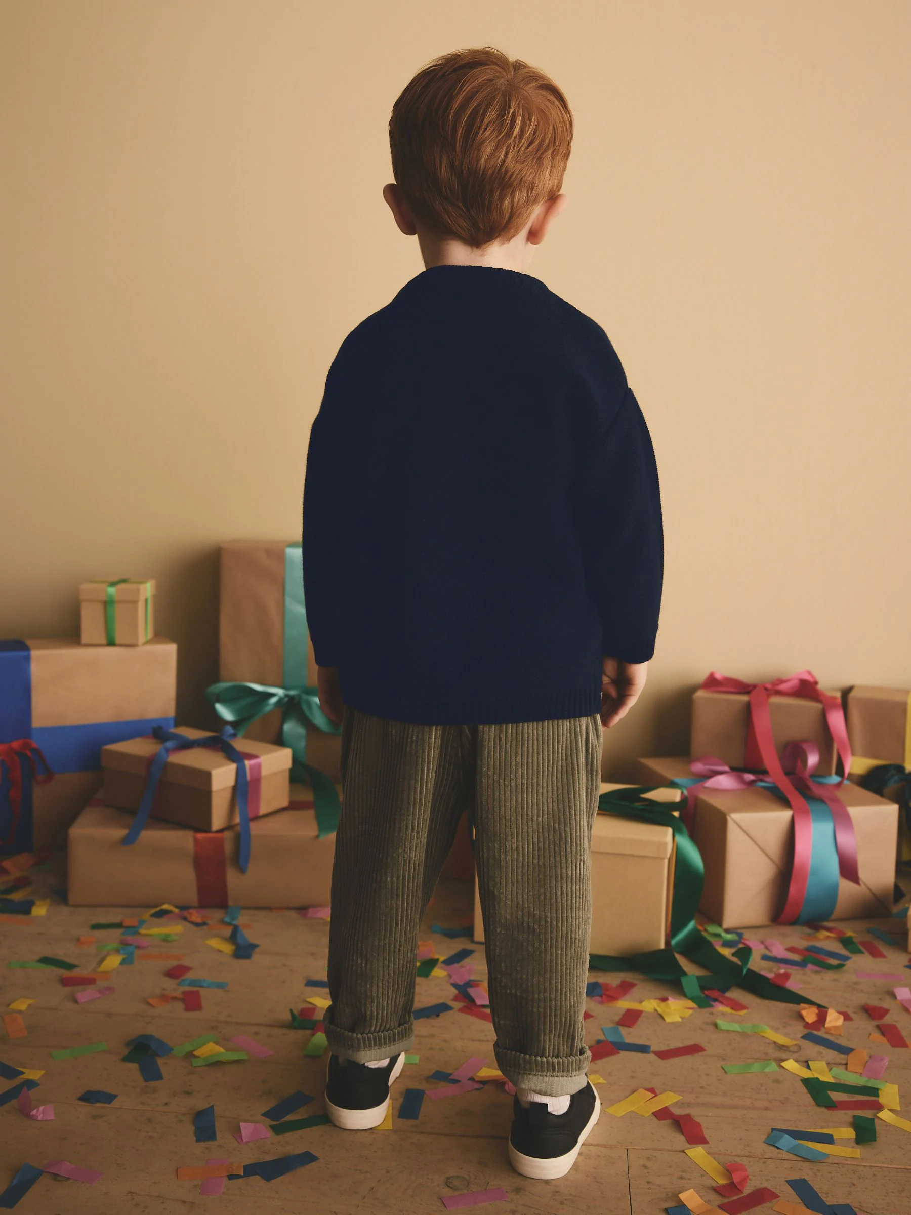 Marineblauw kerstman rendierslee - 100% katoenen Kersttrui (3mnd-7jr)