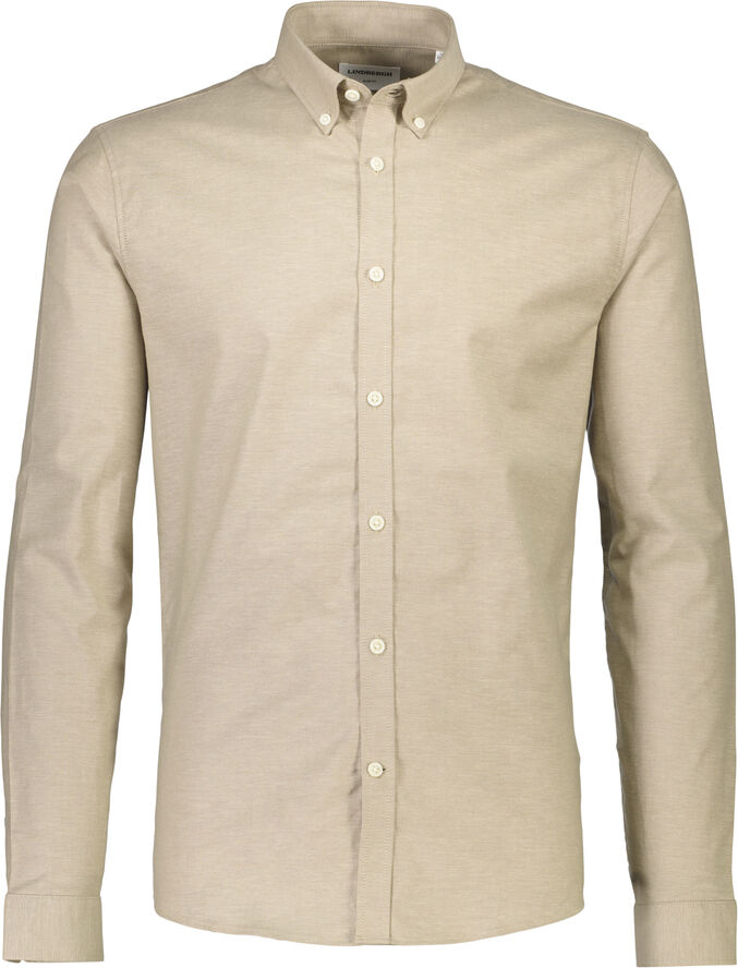 Lindbergh Oxford superflex shirt L/S Lt stone mix