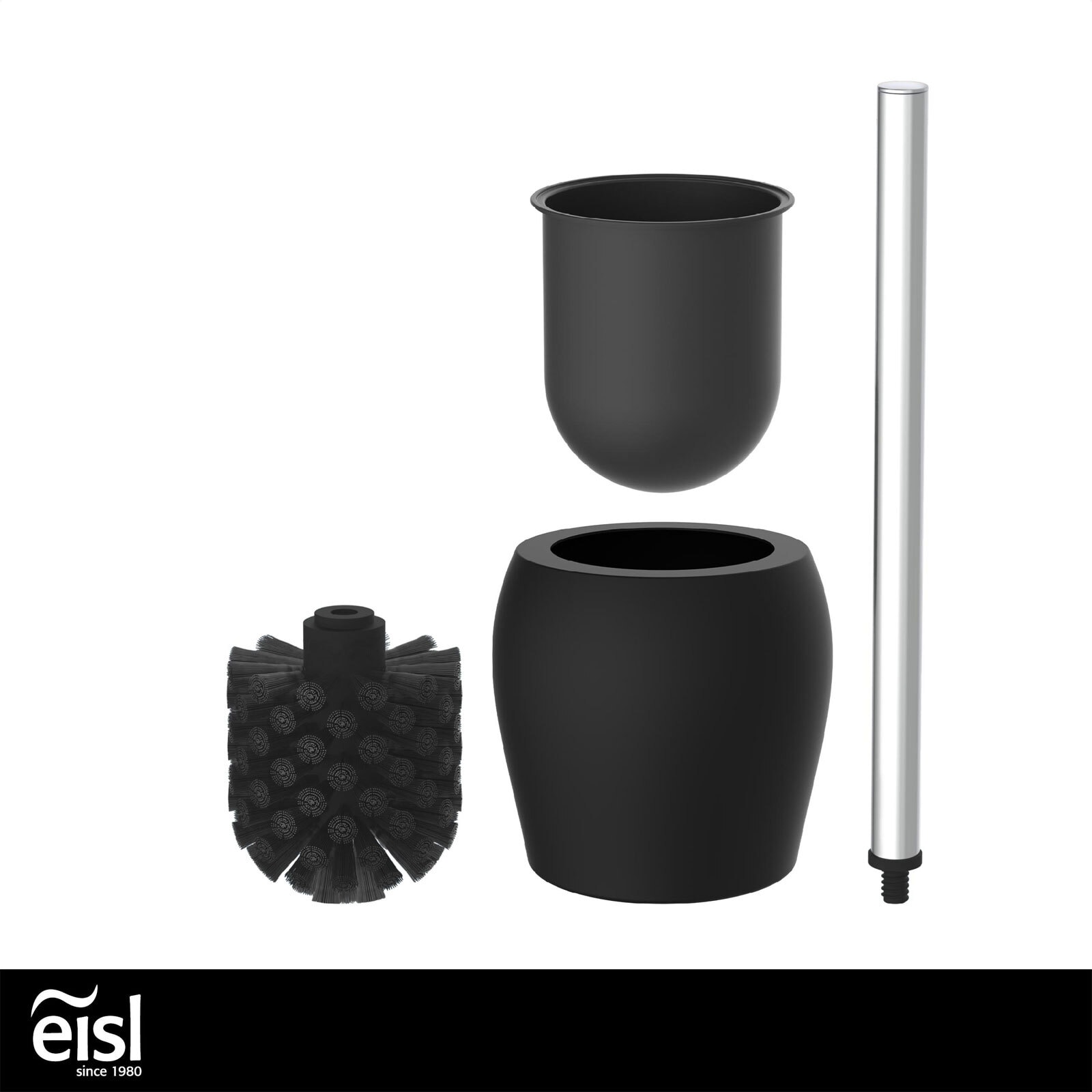 eisl WC-Bürstenhalter schwarz 12x38x12 cm