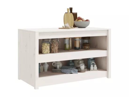 Armoire de cuisine d'extérieur blanc bois de pin massif