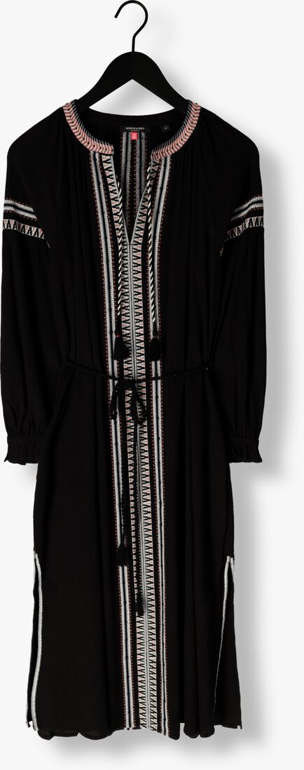 SCOTCH & SODA zwarte scotch & soda midi jurk midi dress with embroidery details