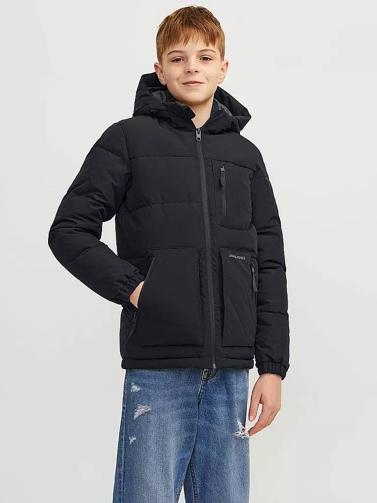 JACK & JONES Jungen Steppjacke  JJEOTTO  schwarz