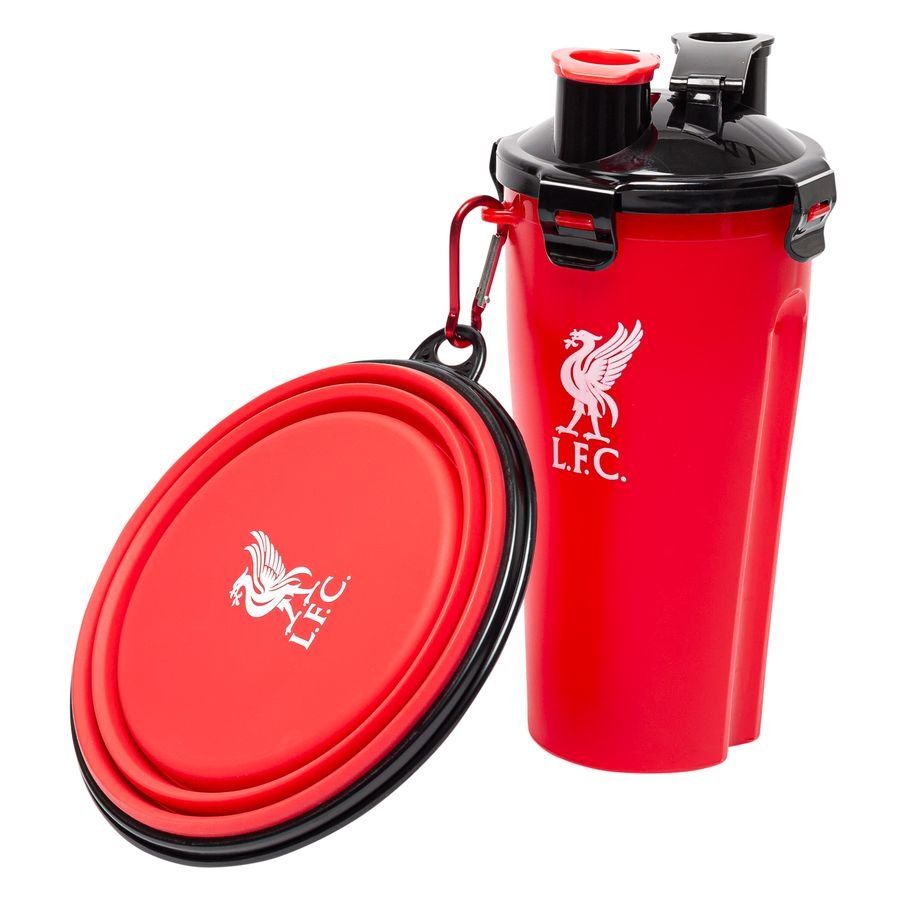 Liverpool Pet Travel Bowl & Bottle Set - Rouge/Noir