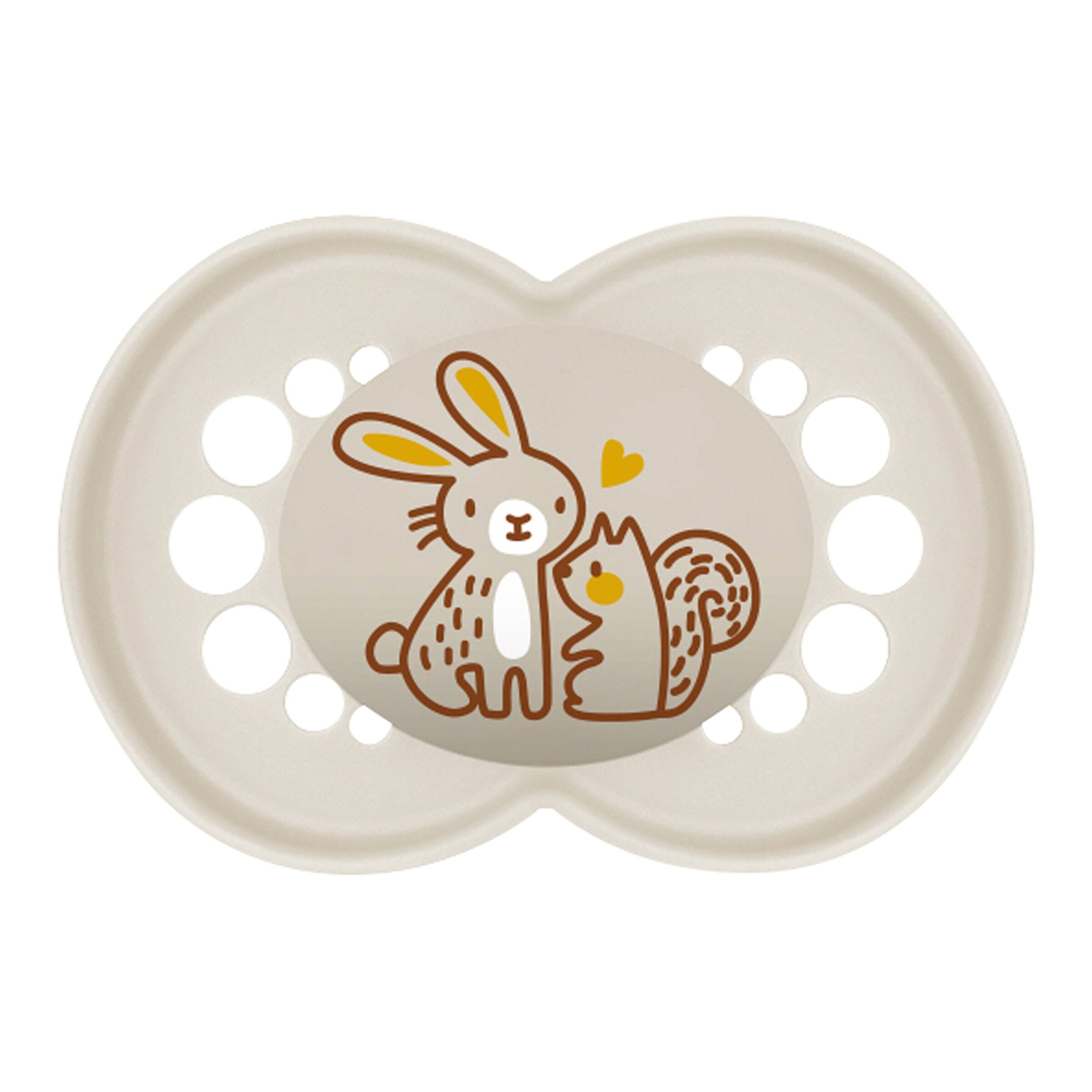 MAM 2er-Pack Schnuller Original Silikon, 16+M Wolf grün / Hase beige