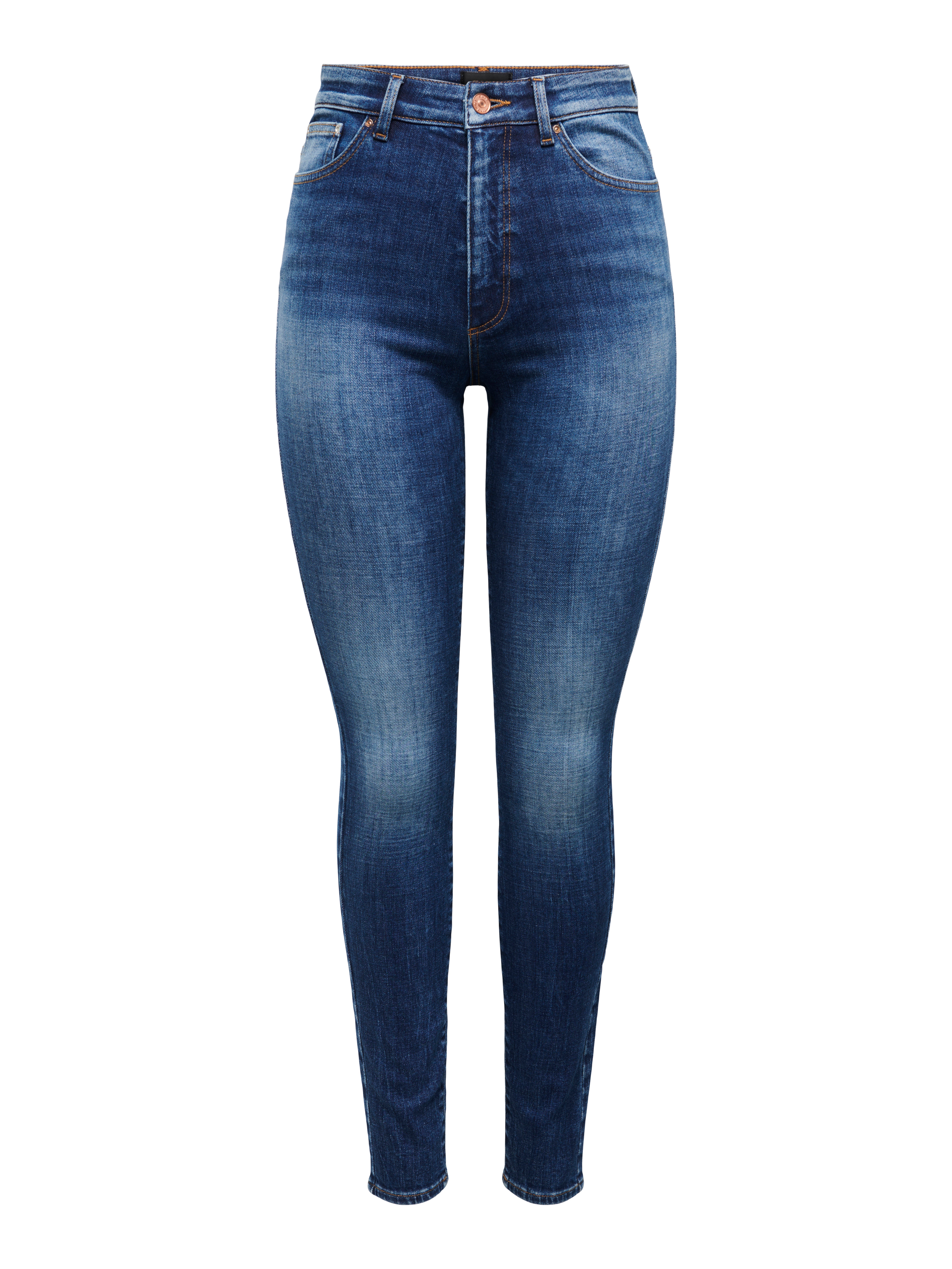 ONLICONIC Hohe Taille Skinny Fit Jeans Dark Blue Denim