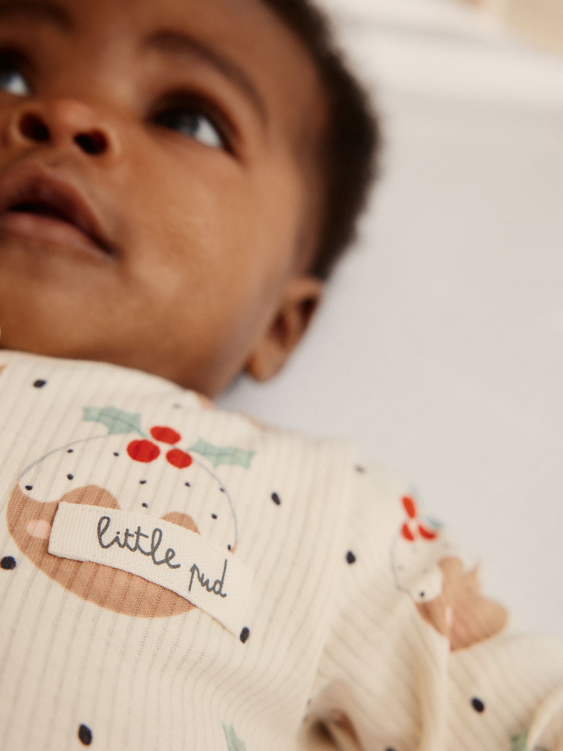Ecru - Baby Kerstmis pyjama's met drukknopen 3 stuks (0mnd-2jr)