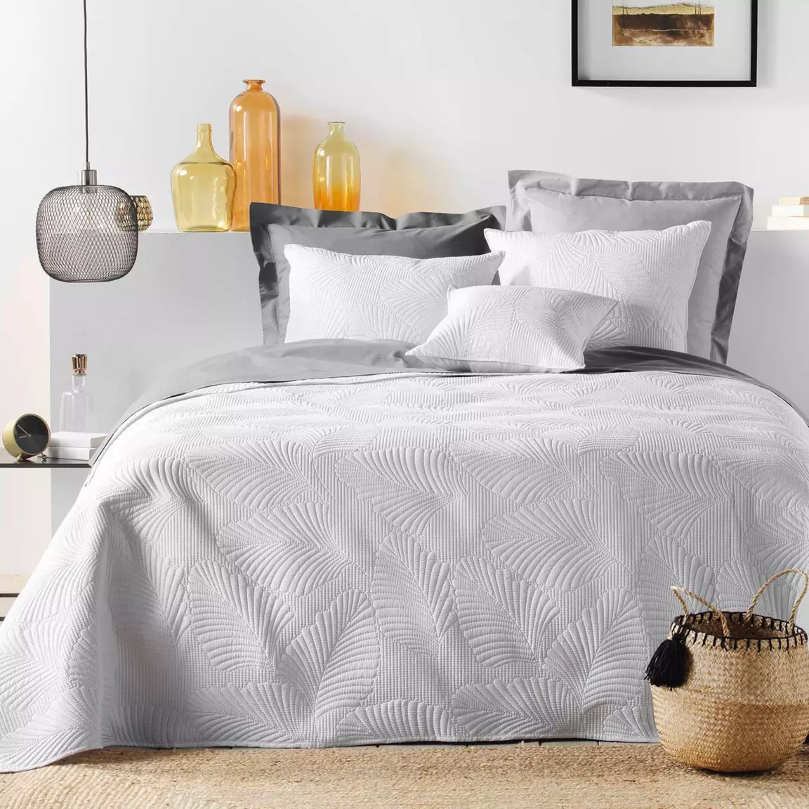 Housse de coussin carrée microfibre (60 x 60 cm) Palombine Blanche