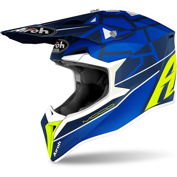 Airoh - Casque enfant Wraap Youth Mood Bleu / Bleu foncé / Jaune