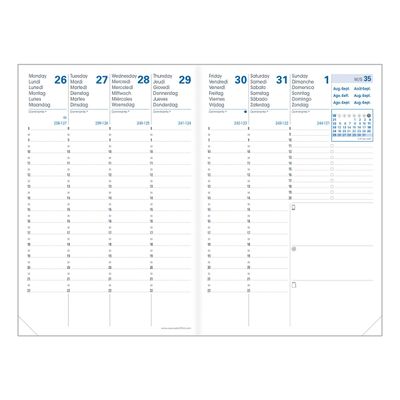Agenda Club Affaires SD - 1 semaine sur 2 pages - 10 x 15 cm - noir - Quo Vadis