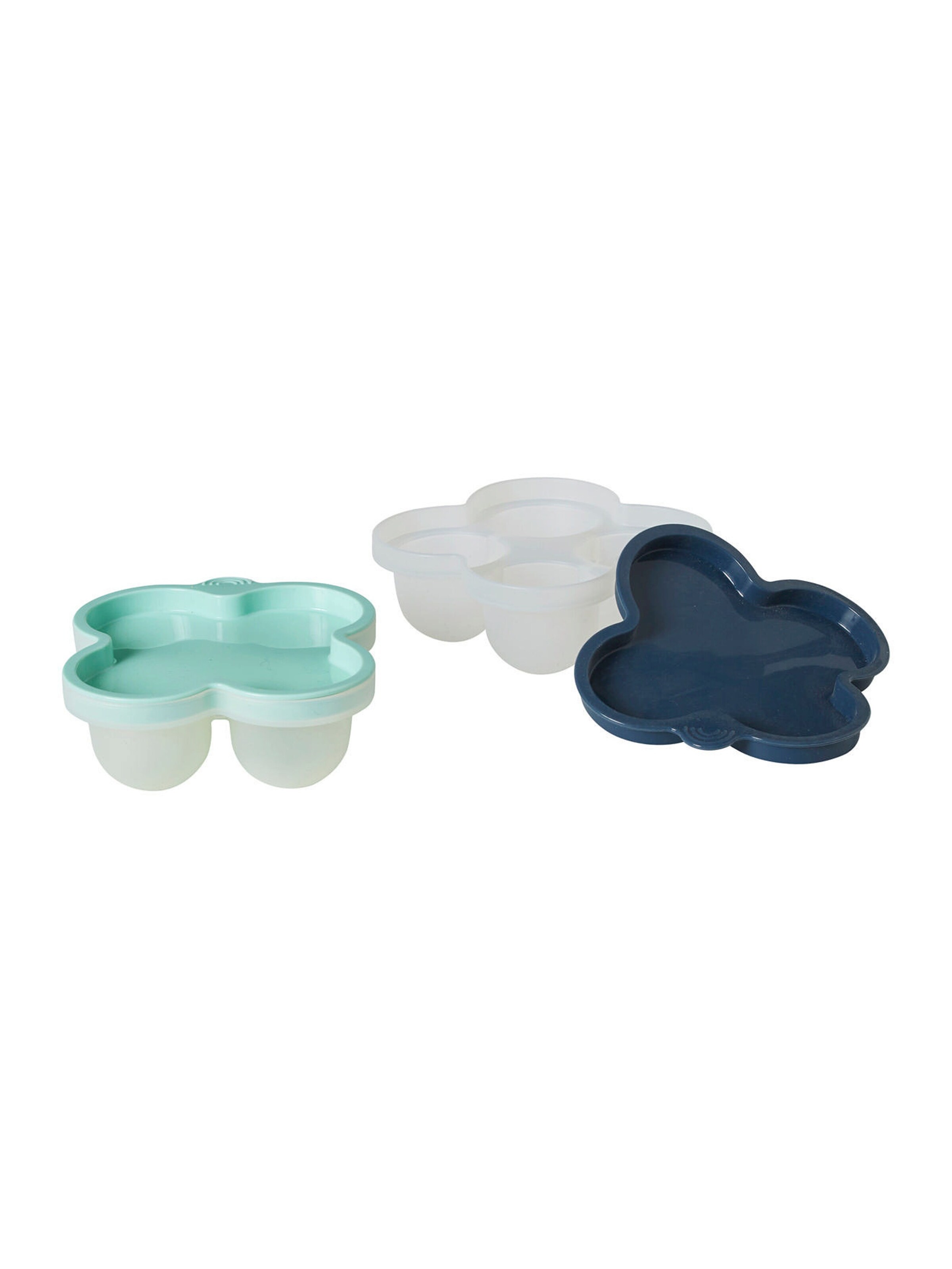 Vertbaudet 2er-Pack Vorratsdosen aus Silikon aqua+blaugrau