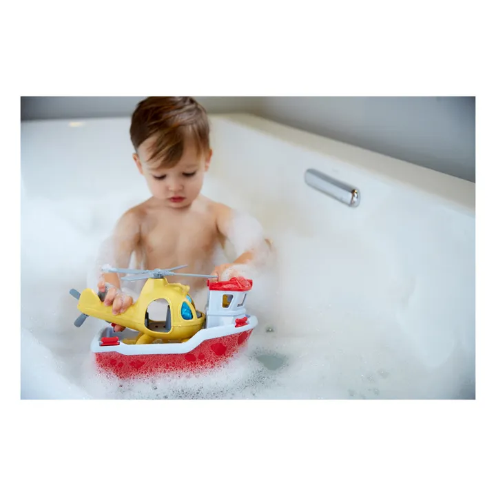 Green Toys Bateau de sauvetage et hélicoptère pour le bain