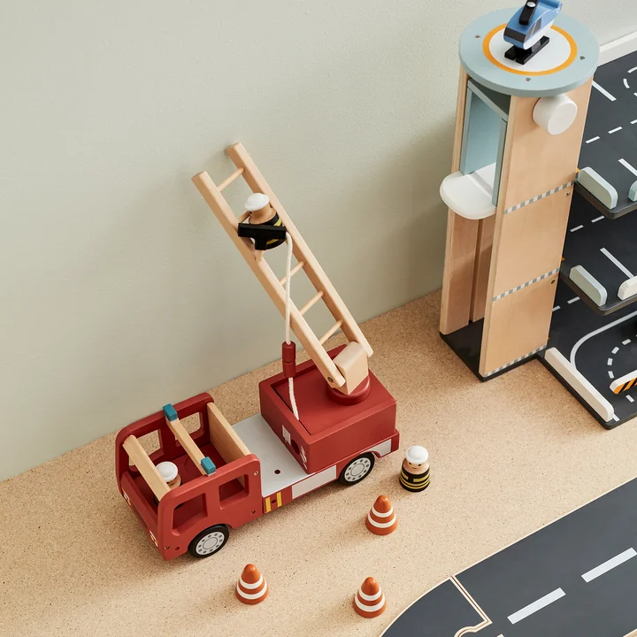 Kids Concept - Aiden Feuerwehrauto, rot (6er-Set)