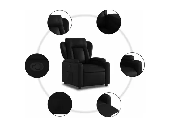 Fauteuil inclinable Noir Similicuir