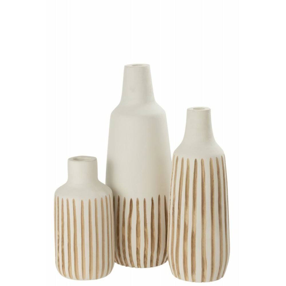 Vase en bois blanc 18x18x33 cm