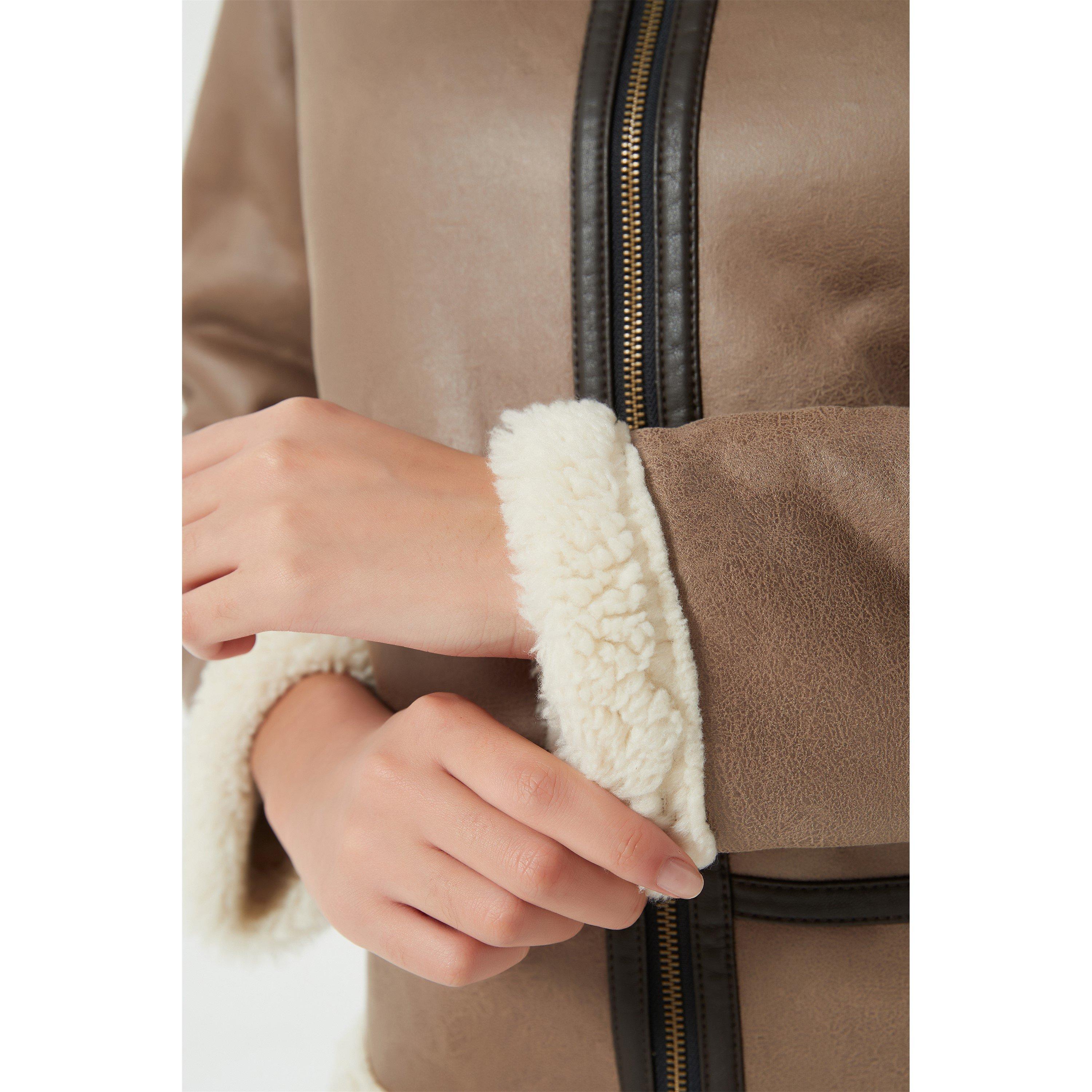 Be You B Suedette Aviator Jacket