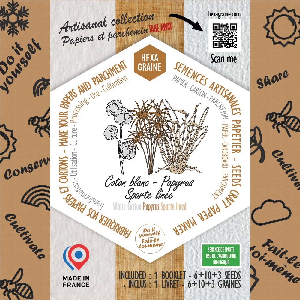 Coffret de semences papetier papiers carton parchemin