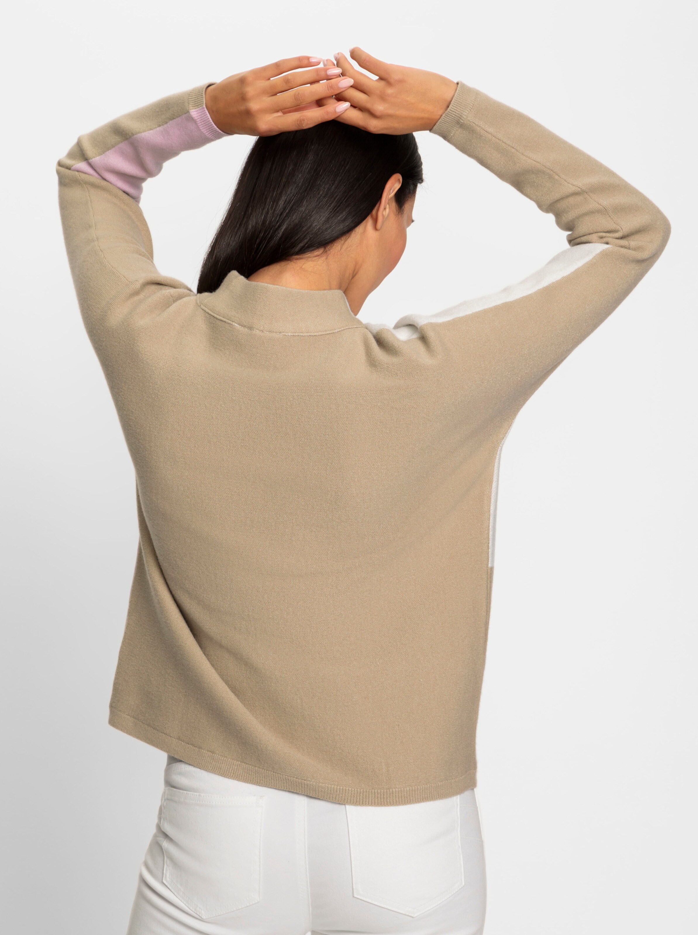 heine Pullover in beige-ecru-gemustert