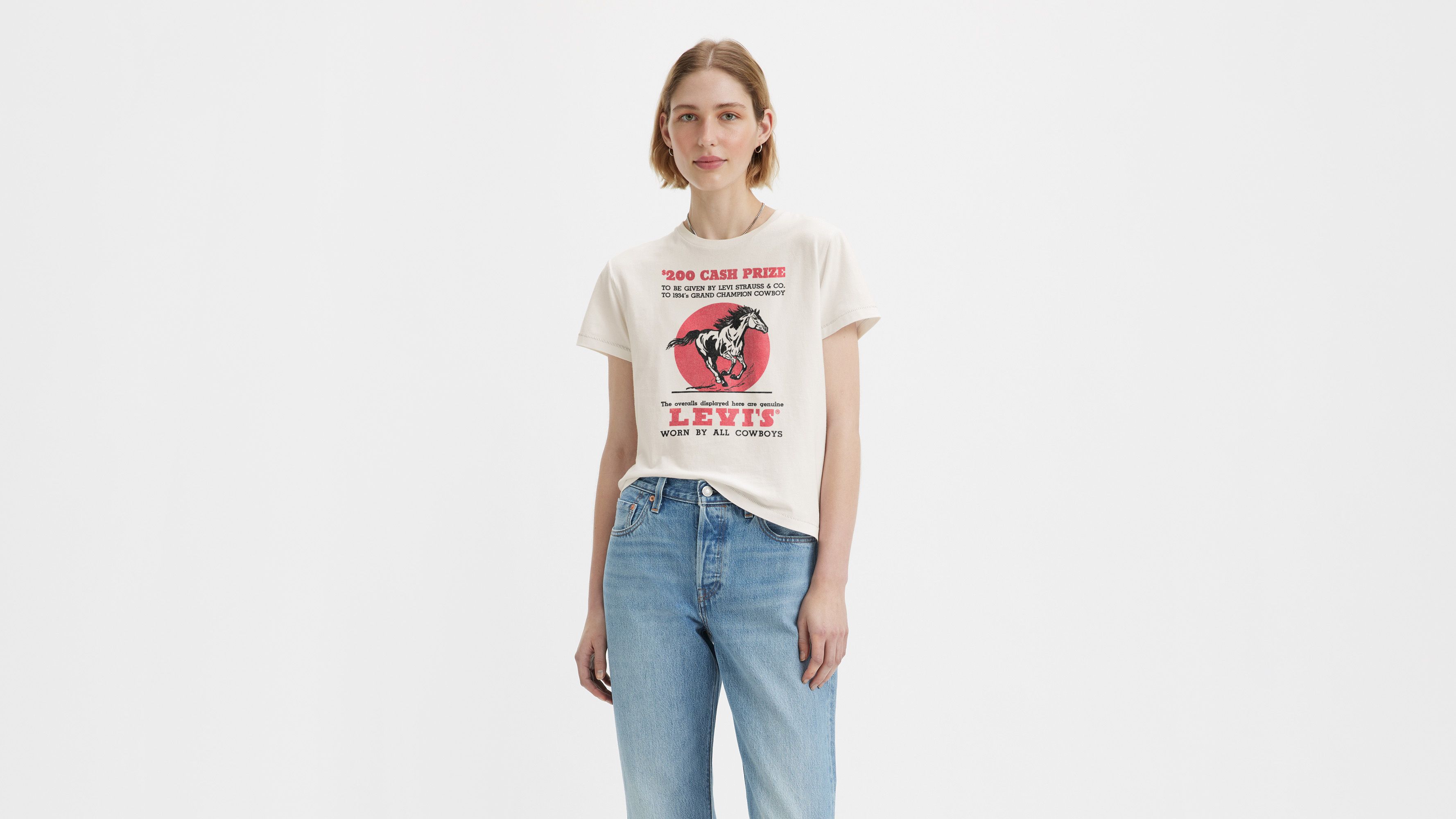 T-shirt graphique classique - Cash Prize Egret - Cream