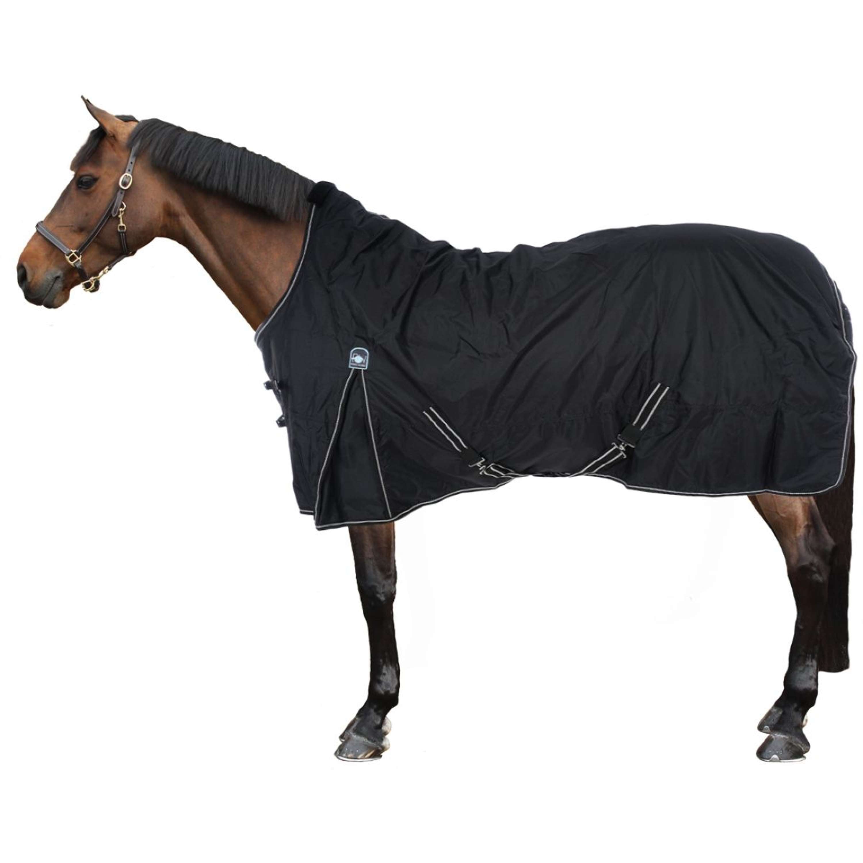 Riding World Regendeken Oxford 300D Fleece Voering 0g Zwart
