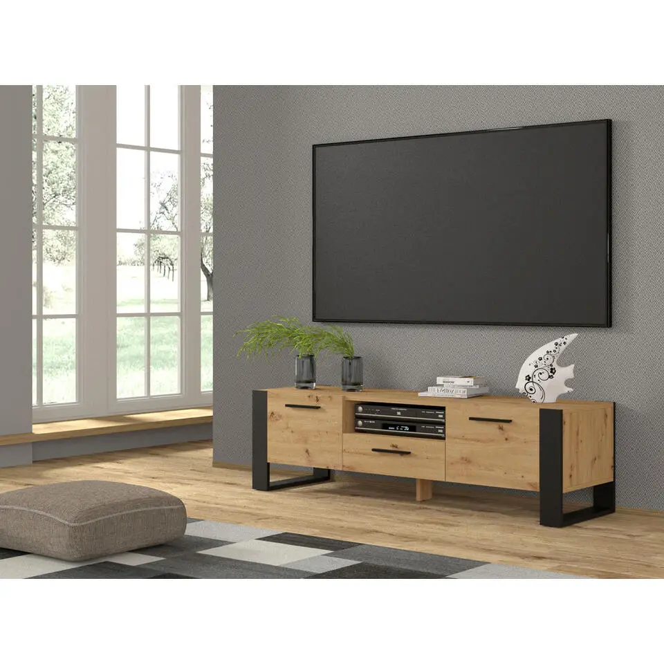 NUKA TV meubel ladekast 160 cm eiken artisan