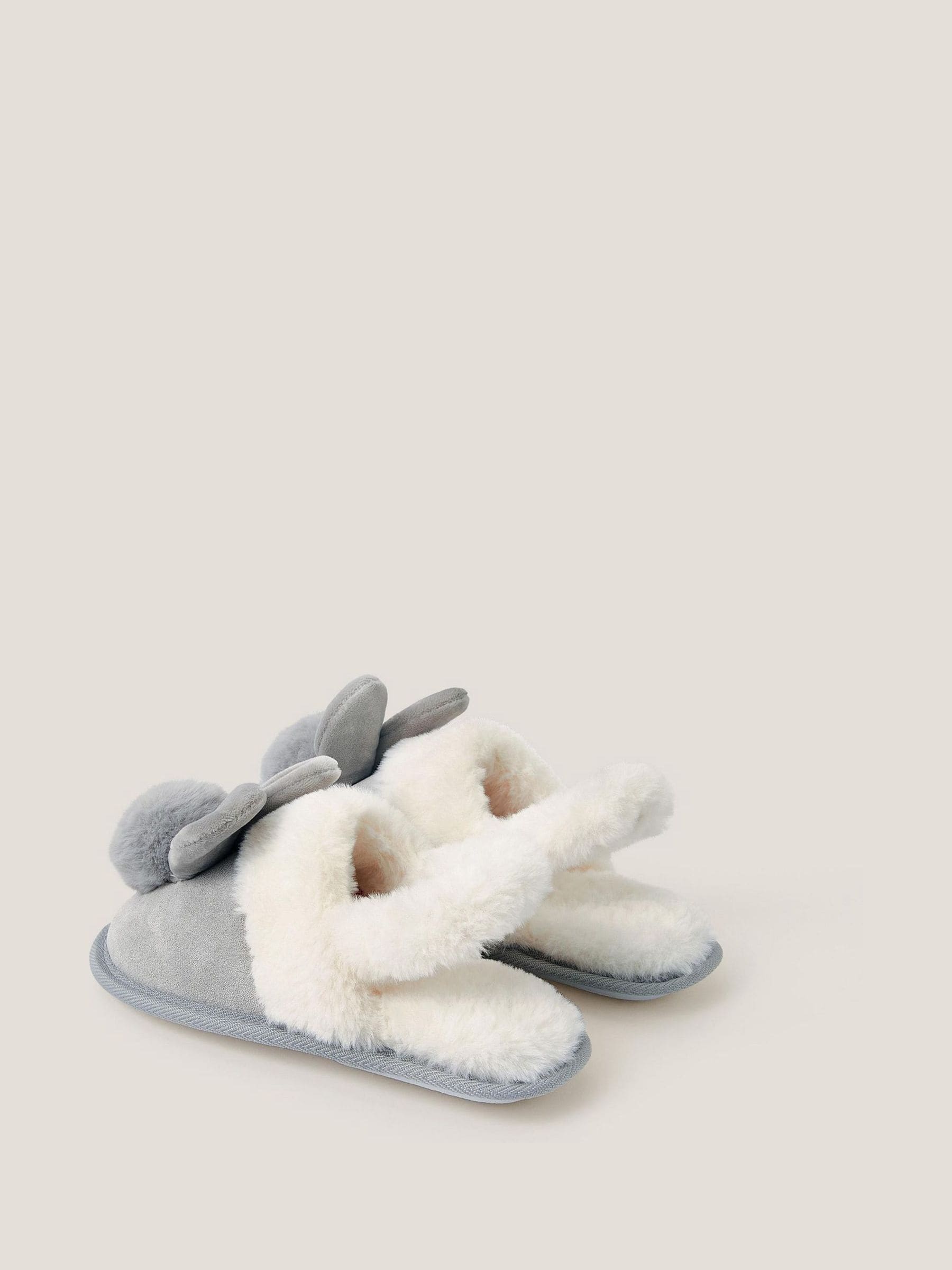 Monsoon Fluffy Pom Pom Bunny Pantoffels