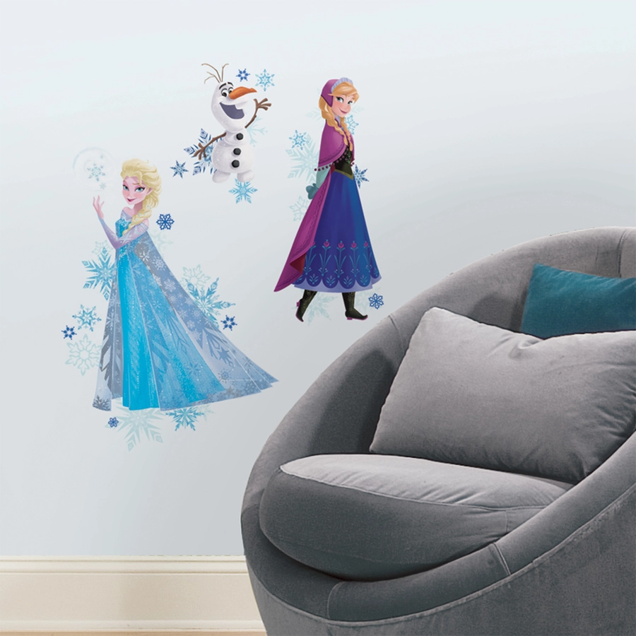 Room Mates  Frozen Anna, Elsa & Olaf mit Schneeflocken Mehrfarbig