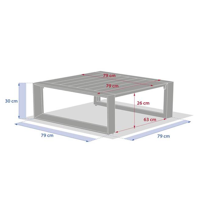 Table basse de jardin carrée ALLURE Avoine