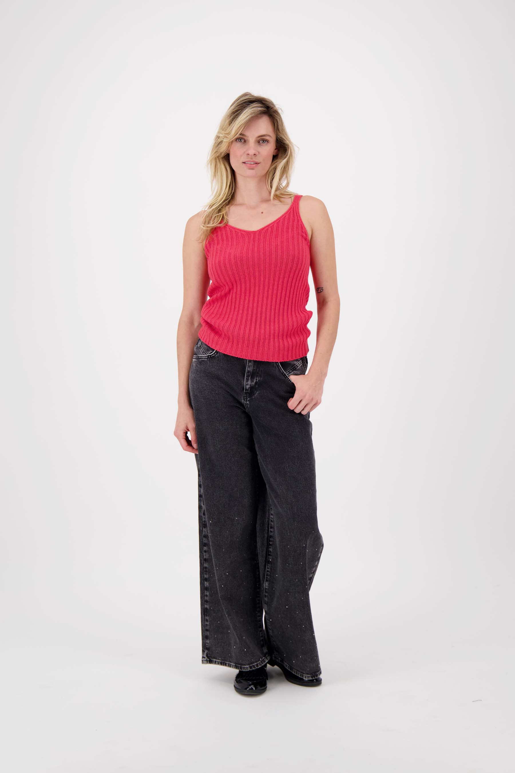 singlet gebreid in rib