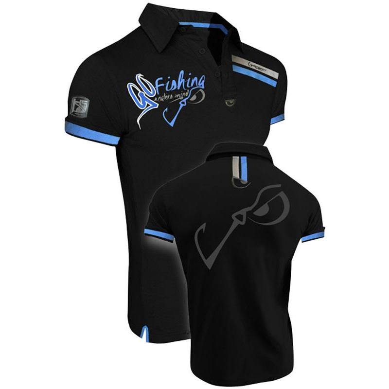 Polo Homme Hot Spot Design Go Fishing - Noir